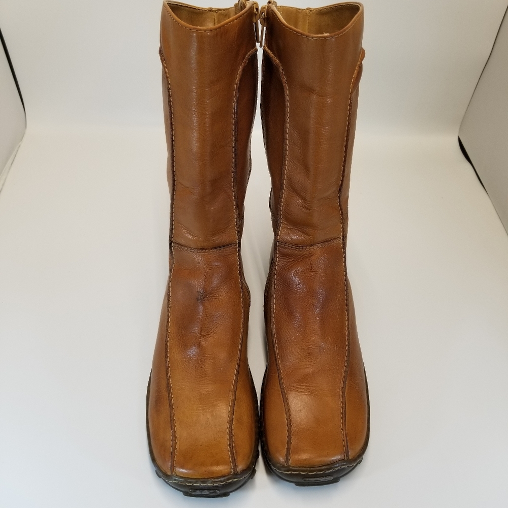 Steve Madden Cameo Womans Size 7B Brown Leather Tall Boots Side Zip - Picture 10 of 15